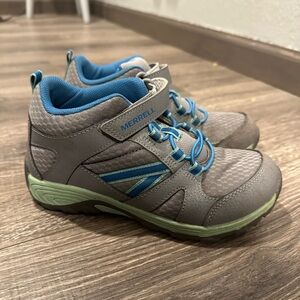 Merrell Kids' 3 Sneakers in Gray and Blue with Green Accents